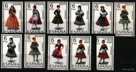 1967. Испания женские национальные костюмы фольклор **\\Е7
