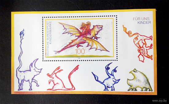 Германия 1994 г. Почта для детей, полная серия, Блок. Чистый #0100-Ч1P12