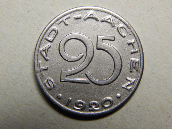 Германия Аахен 25 пфеннигов 1920г.AU.Нотгельд