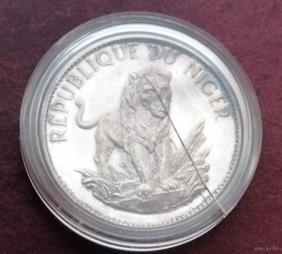 Серебро 0,900!Нигер 10 франков, 1968 Лев