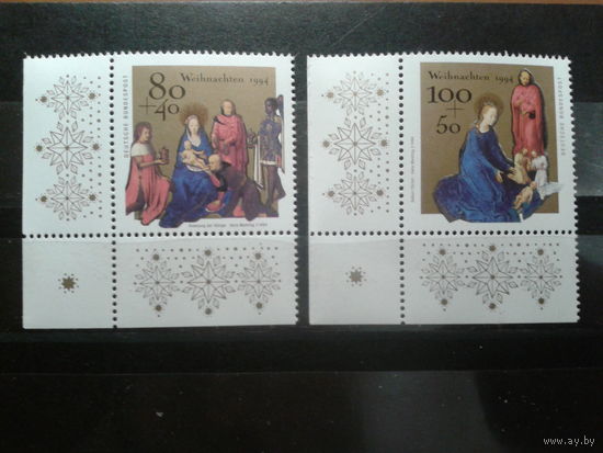 Германия 1994 Рождество** Михель-3,8 евро полная серия