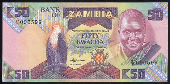 ZAMBIA/Замбия_50 Kwacha_nd (1986 - 1988 )_Pick#28.a_UNC