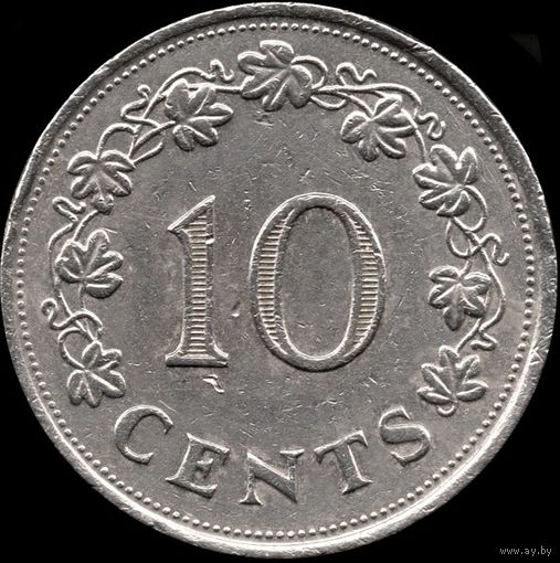 Мальта 10 центов 1972 г. КМ#11 (18-1)