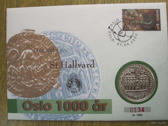 Норвегия 350 далеров 1532, копия 1997 г. 1000 лет Осло.    .Р-11