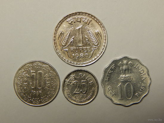 Индия 10,25,50 пайса,1 рупия 1974-85г