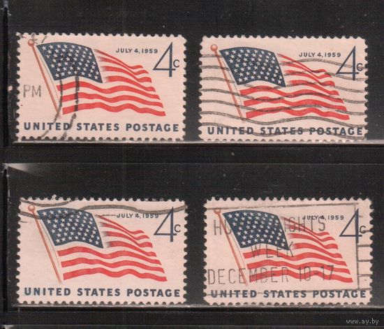 США-1959, (Мих.755) , гаш. , Флаг (одиночка) ,цена за 1 м на выбор