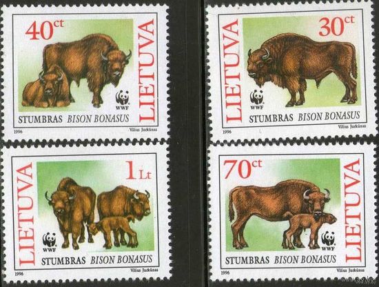 Литва 1996 WWF, Фауна, Бизоны ЗУБР ** сер 4 м