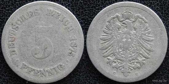 YS: Германия, Рейх, 5 пфеннигов 1875C, KM# 3 (1)