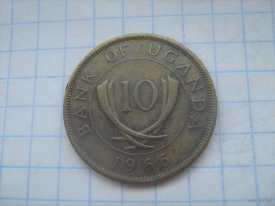 Уганда 10 центов 1966г.km2