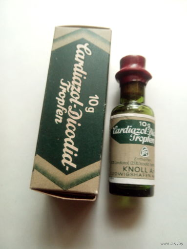 Старинная оригинальная упаковка Cardiazol-Dicodid-Tropfen,фирмы Knoll,Германия,10g.Начало XX-го века.