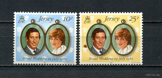Джерси (Великобритания) - 1981 - Свадьба принца Чарльза и Дианы Спенсер - [Mi. 262-263] - полная серия - 2 марки. MNH.  (Лот 95EF)-T7P20