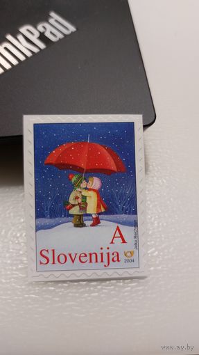 Словения 2004. Новый год. Рождество. Дети. Зонт