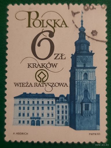 Польша 1983. Архитектура Кракова. Башня ратушная