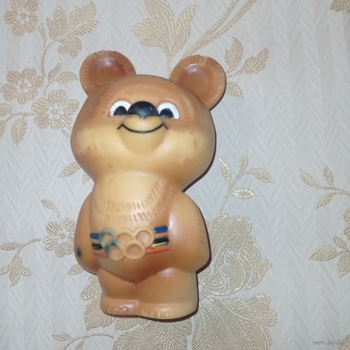 Мишка олимпийский, Олимпийский мишка, резиновая игрушка, Москва 80