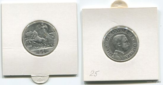 Италия. 1 лира (1913, серебро, XF)