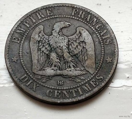 Франция 10 сантимов, 1856 BB - Страсбург 2-4-24