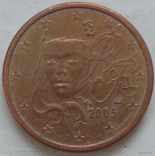 1 евроцент 2005 Франция. Возможен обмен
