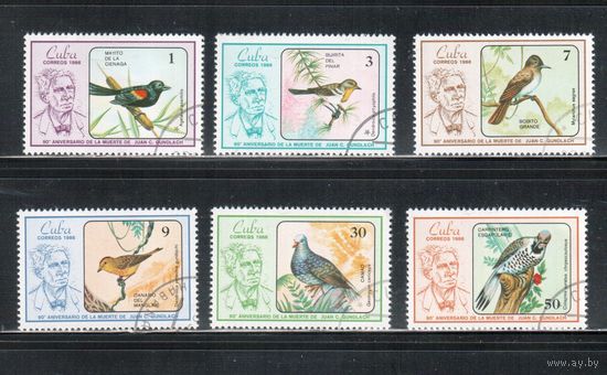 Куба-1986,(Мих.2996-3001) гаш.,  Фауна, Птицы (полная серия)