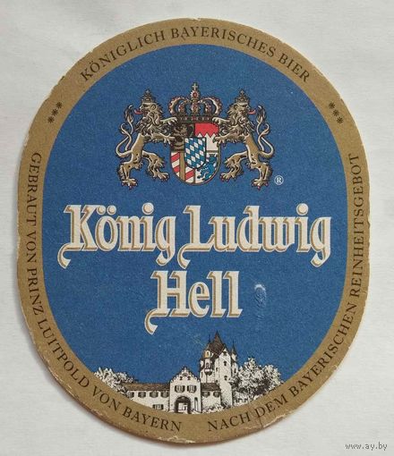 Бирдекель (подставка под пиво) Kobig Ludwig Hell, Бавария. Германия