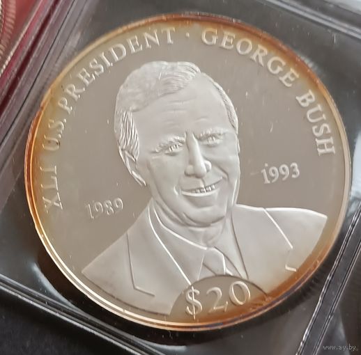 Либерия.20 долларов, 2000г. Джордж Буш (1989-1993)