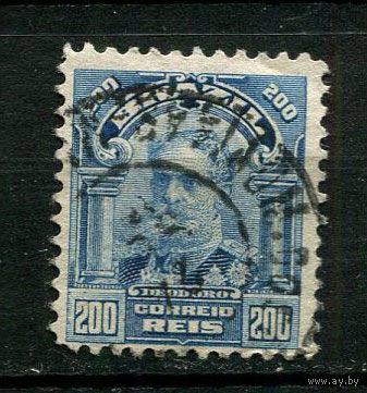 Бразилия - 1906/1910 - Мануэл Деодору да Фонсека 200R - [Mi.167] - 1 марка. Гашеная.  (Лот 52BY)