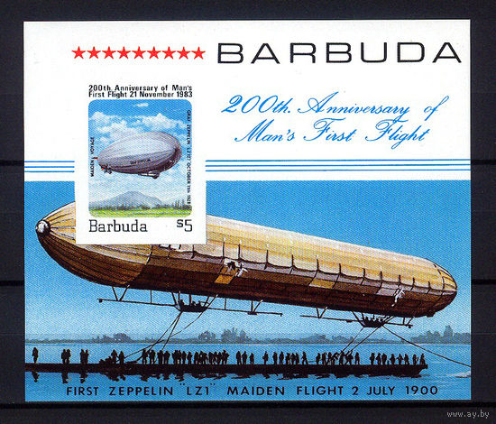 1983 Барбуда. 200 лет первому полёту на воздушном шаре