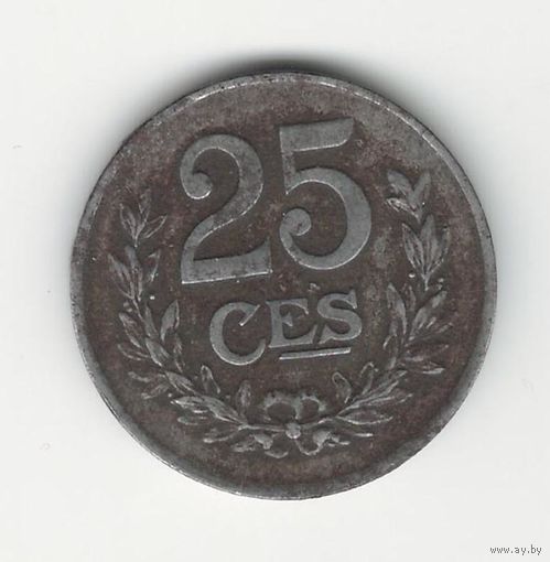 Люксембург 25 сантимов 1920 года. Редкая! (2)