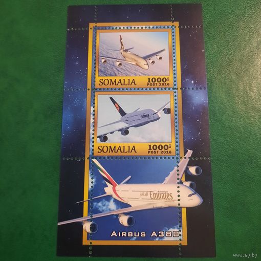 Сомали 2016. Воздушные лайнеры. Малый лист