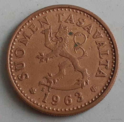 Финляндия 10 пенни, 1963 (14-3-7)