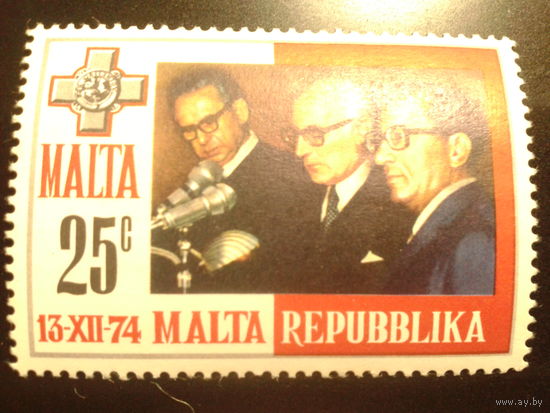 Мальта 1975г. президент и премьер-министр Мальты