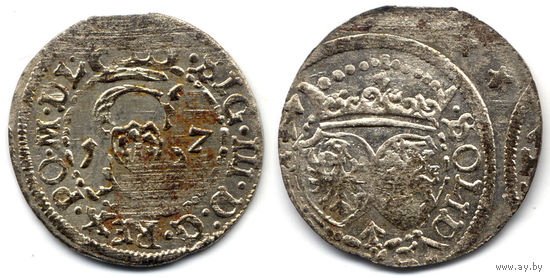 Шеляг 1617, Сигизмунд III Ваза, Вильно. Штемпельный блеск, коллекционное состояние
