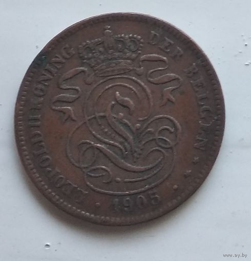 Бельгия 2 сантима, 1905 'DER BELGEN' 1-4-3