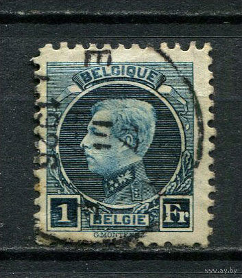 Бельгия - 1923/1925 - Король Альберт I 1Fr - [Mi.190A] - 1 марка. Гашеная.  (Лот 26CS)