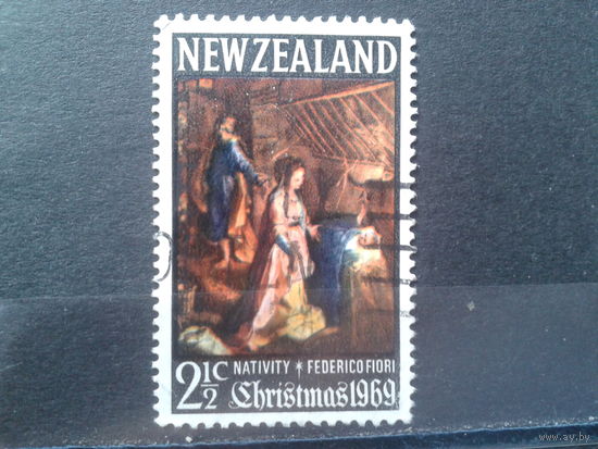 Новая Зеландия 1969 Рождество, живопись