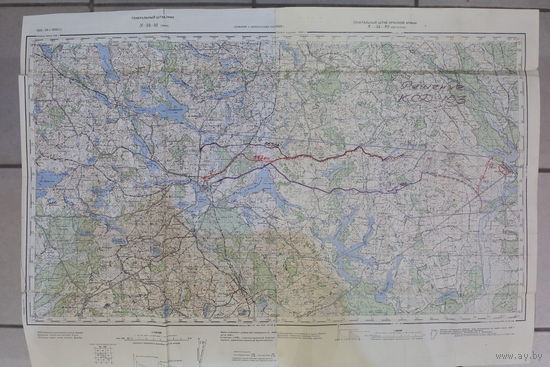 Оригинальные карты Генерального штаба РККА 1932 и 1936 годов-решение  о нанесении удара из города Августов по  немецкому  городу Ликк.