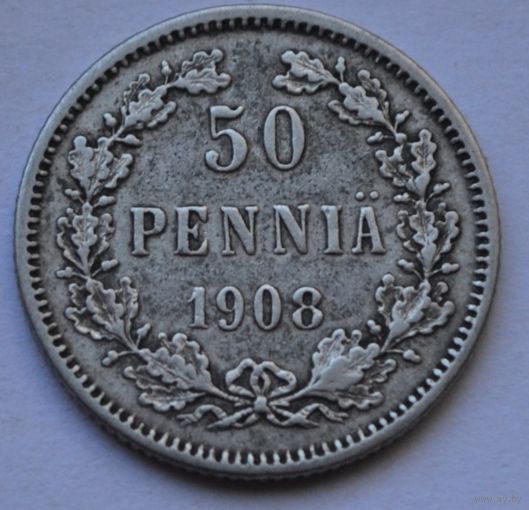 Финляндия 50 пенни, 1908 г.
