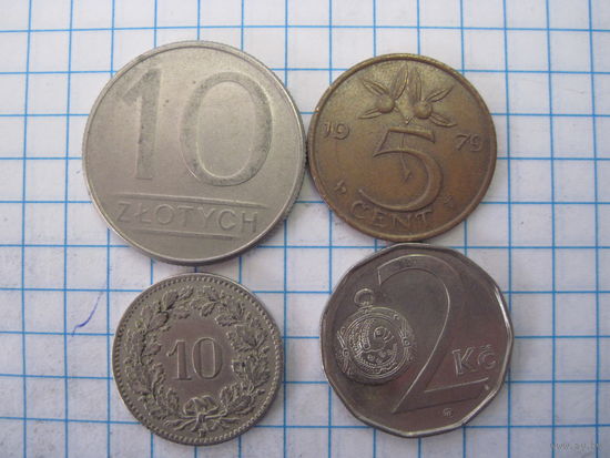 Четыре монеты/38 с рубля!