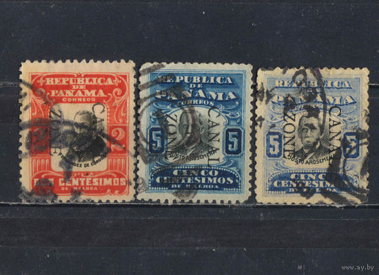 США Управление Зона Панамского канала 1906 Надп на марках Панамы Надп #18-9
