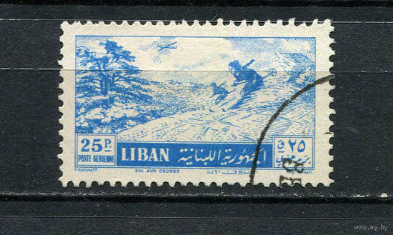 Ливан - 1955 - Ливанские пейзажи 25Pia. Авиапочта - [Mi.532] - 1 марка. Гашеная.  (LOT Dt16)