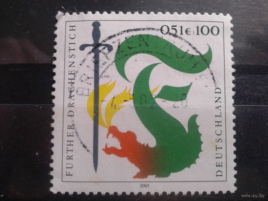 Германия 2001 дракон, народные традиции Михель-0,9 евро гаш