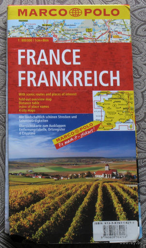 История путешествий: Франция. Карта. 1 : 800 000 1cm - 8km