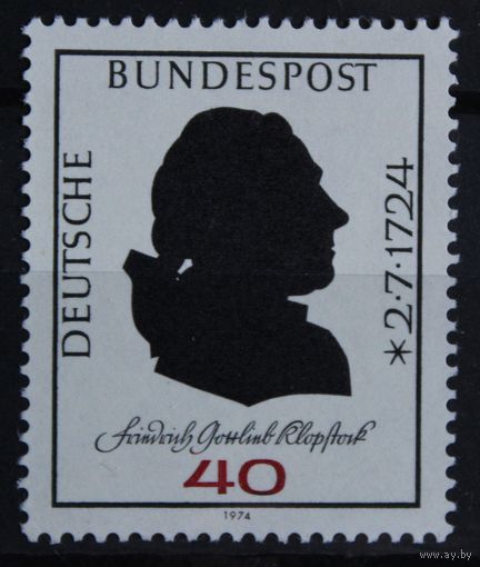 250 лет со дня рождения поэта Фридриха Готлиба Клопштока, Германия, 1974 год, 1 марка