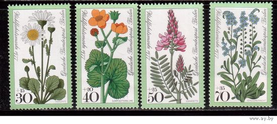 Германия(Берлин)-1977,(Мих.556-559)  ** , Флора, Цветы