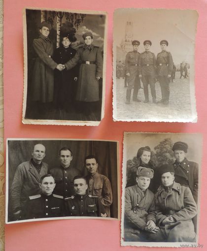 Фото "Солдаты", 1940-1950-е гг., 4 шт.