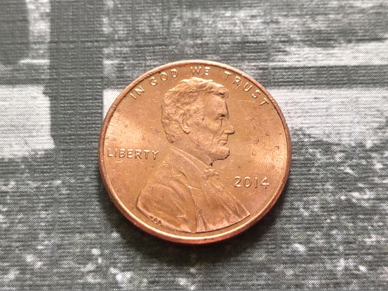 США. 1 цент 2014, б/б (Lincoln Cent).