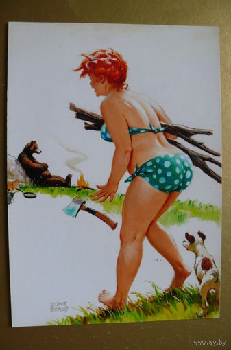 Современная открытка, Duane Bryers, чистая; "пышка" Хильда.