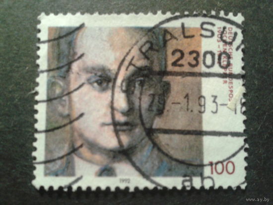 Германия 1992 писатель Михель-0,7 евро гаш.