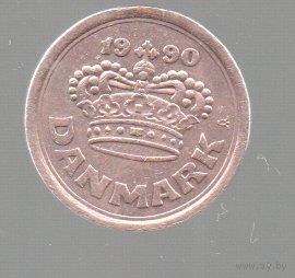 Дания. 25 эре 1990