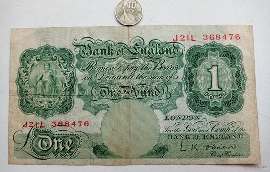 Werty71 Великобритания 1 фунт 1948 - 1960 банкнота