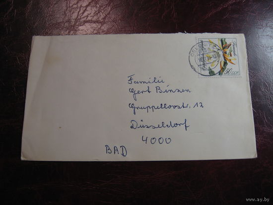 Конверт ГДР с маркой Цветок кактуса 1989 года